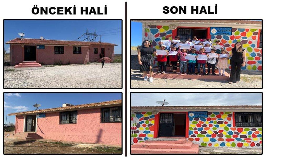 Öğretmen ve öğrencilerimiz okullarını boyadı